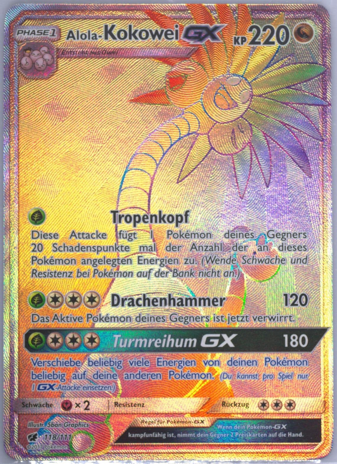 Full Art/Alola-Kokowei GX German (118) 2017 Pokemon Sun & Moon Crimson Invasion
