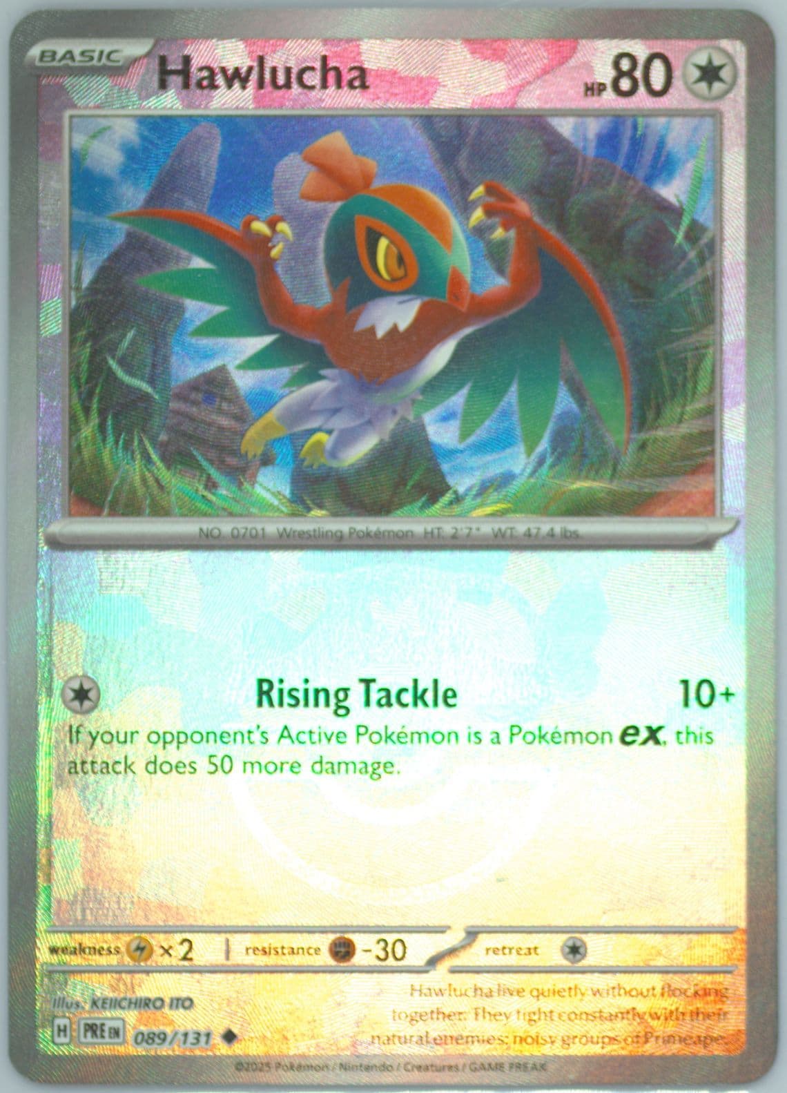 Hawlucha Master Ball Reverse Holo (089) 2025 Pokemon Pre EN-Prismatic Evolutions