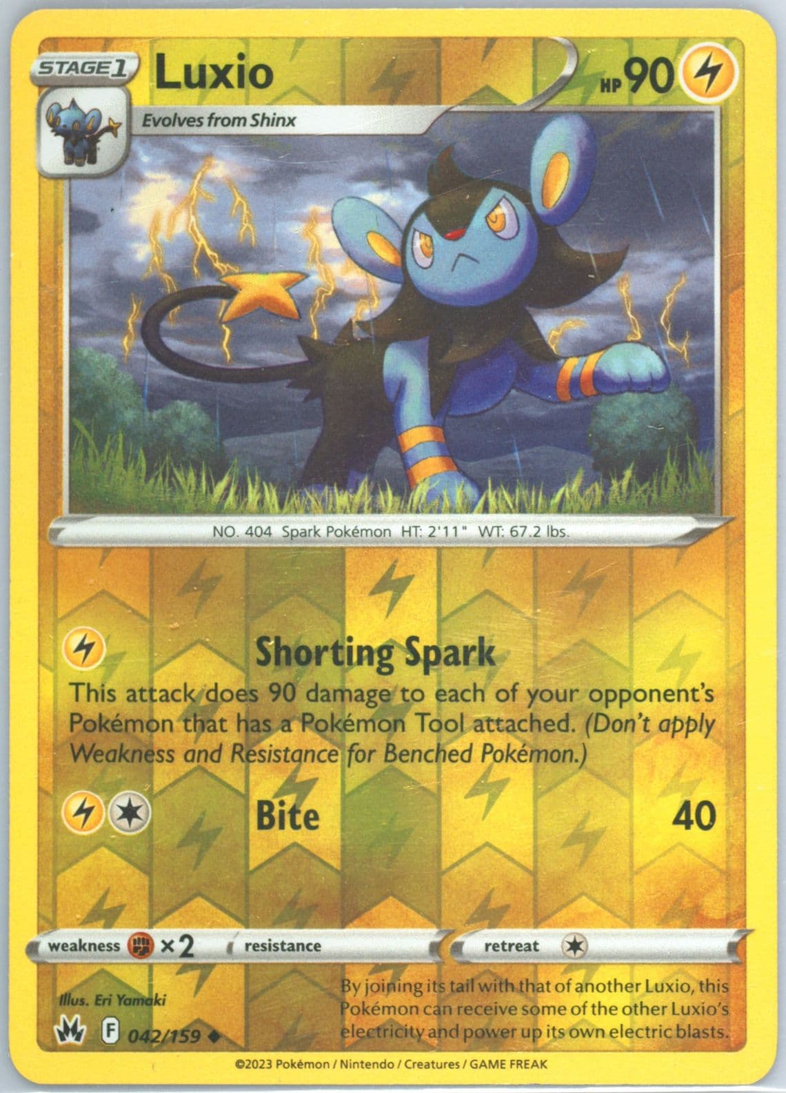 Luxio-Reverse Foil (042) 2023 Pokemon Sword and Shield Crown Zenith