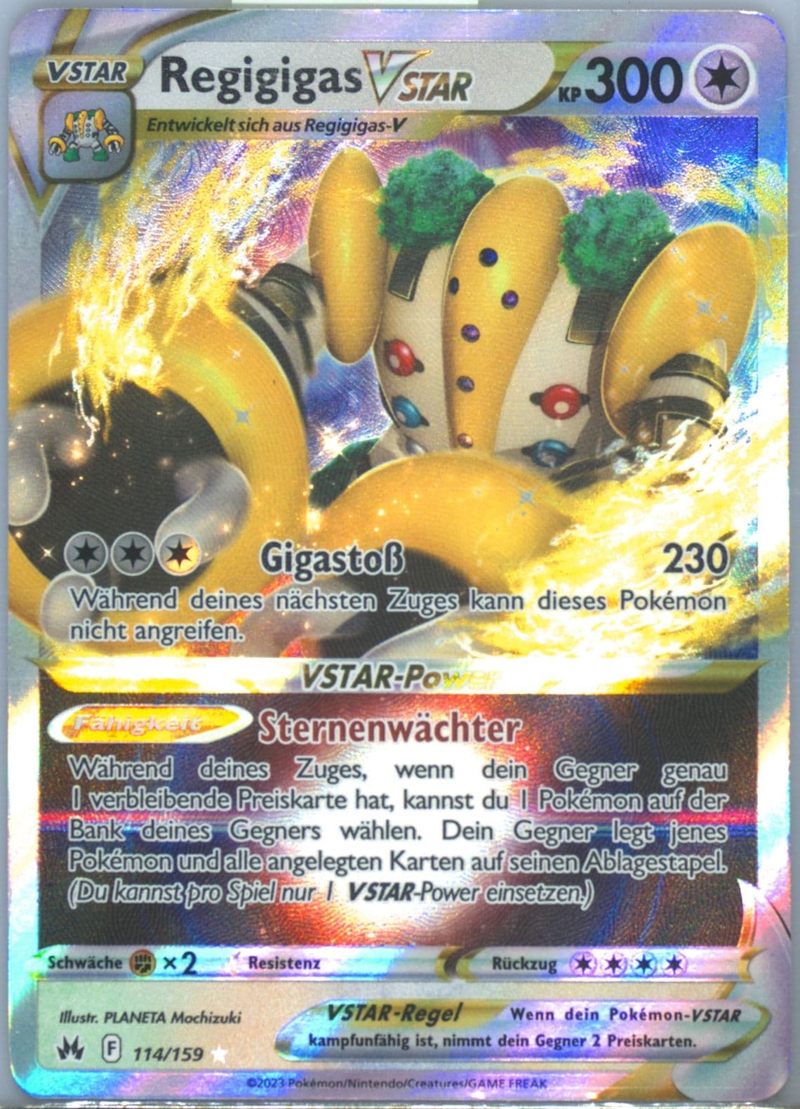 Regigigas Vstar German (114) 2023 Pokemon Sword and Shield Crown Zenith