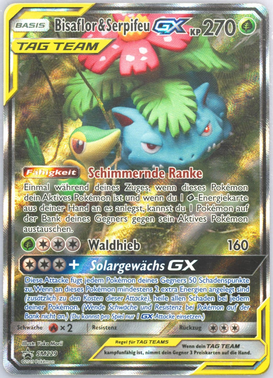 Full Art/Bisaflor & Serpifeu GX Tag Team Generations Premium Collection-German (SM229) 2019 Pokemon SM Black Star Promo