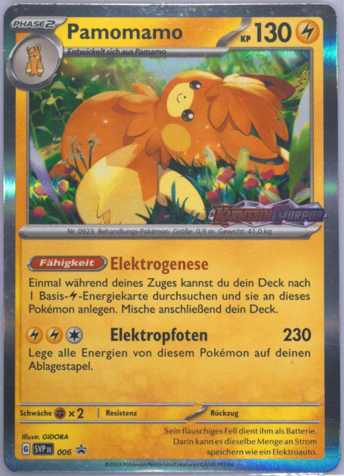 Pawmot Scarlet & Violet Prerelease (006) 2023 Pokemon German Svp de-SV Black Star Promo