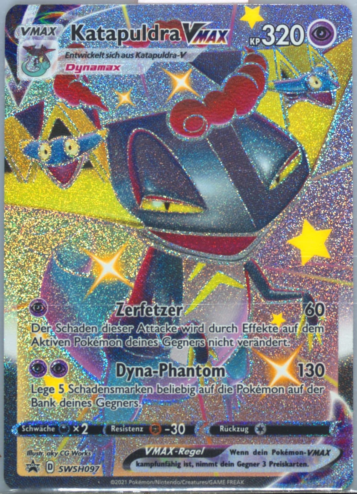 Full Art/Katapuldra Vmax Shining Fates Premium Collection Box-German (097) 2021 Pokemon Swsh Black Star Promo
