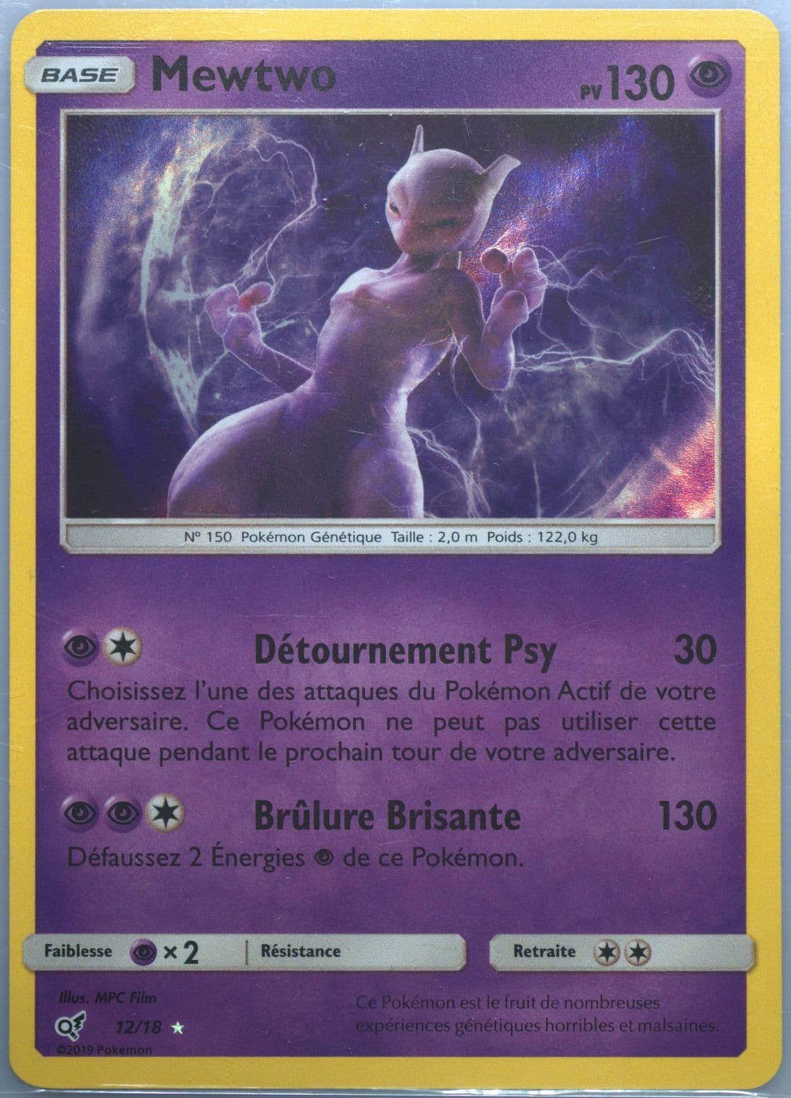 Mewtwo-Holo French (12) 2019 Pokemon Sun & Moon Detective Pikachu