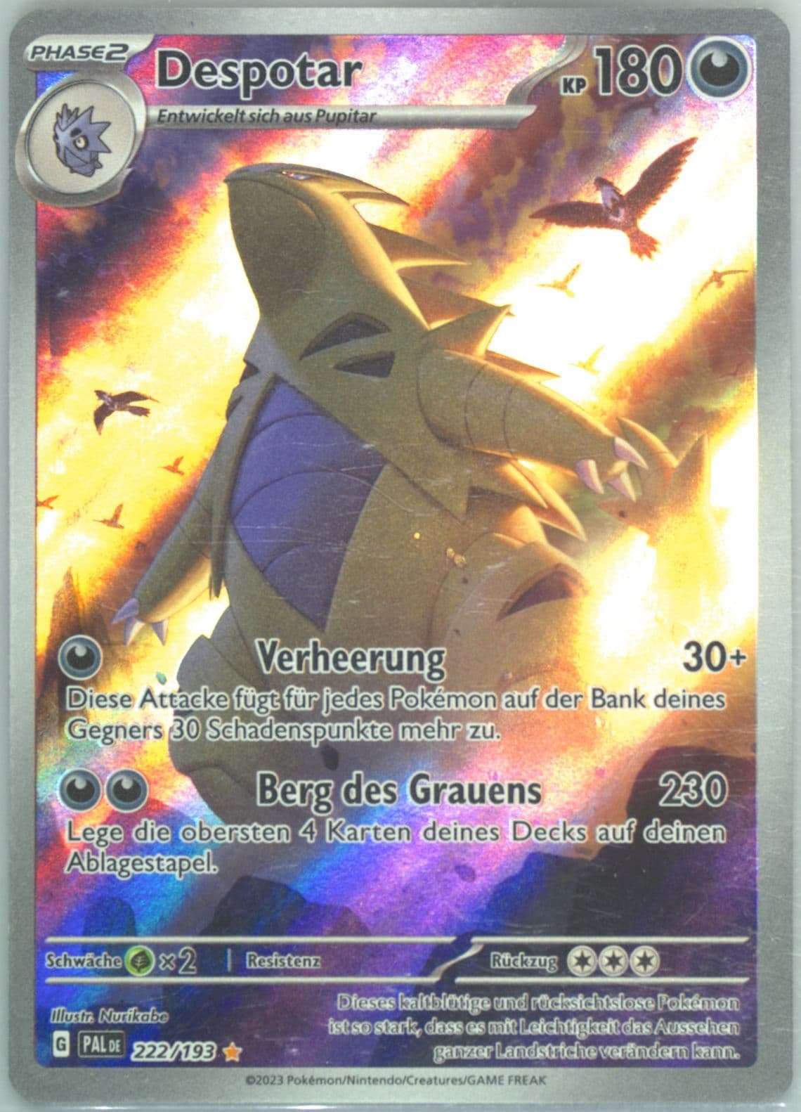 Tyranitar Illustration Rare (222) 2023 Pokemon German Pal de-Paldea Evolved