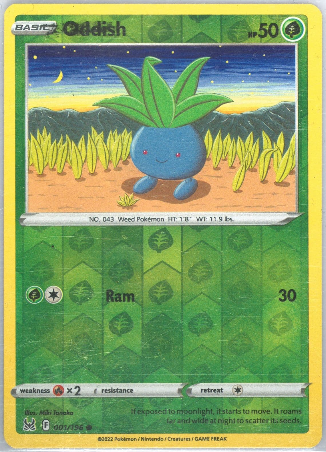 Oddish-Reverse Foil (001) 2022 Pokemon Sword & Shield Lost Origin