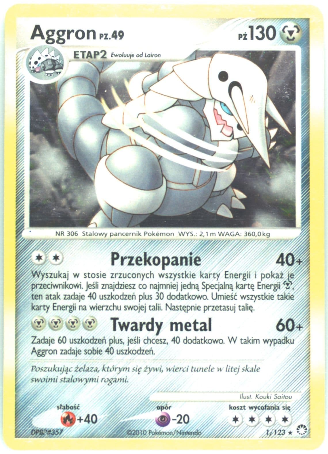 Aggron-Holo (1) 2012 Pokemon Polish Diamond & Pearl Mysterious Treasures