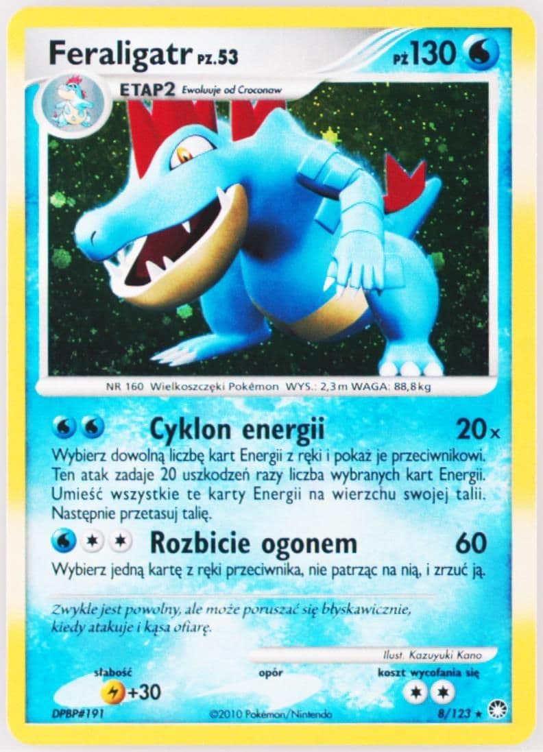 Feraligatr-Holo (8) 2012 Pokemon Polish Diamond & Pearl Mysterious Treasures