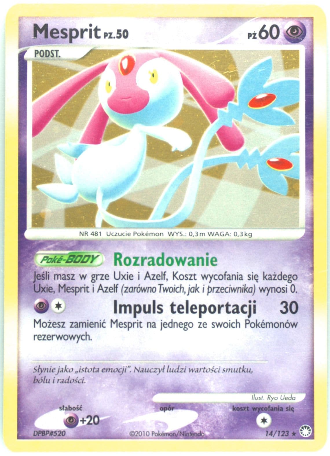 Mesprit-Holo (14) 2012 Pokemon Polish Diamond & Pearl Mysterious Treasures