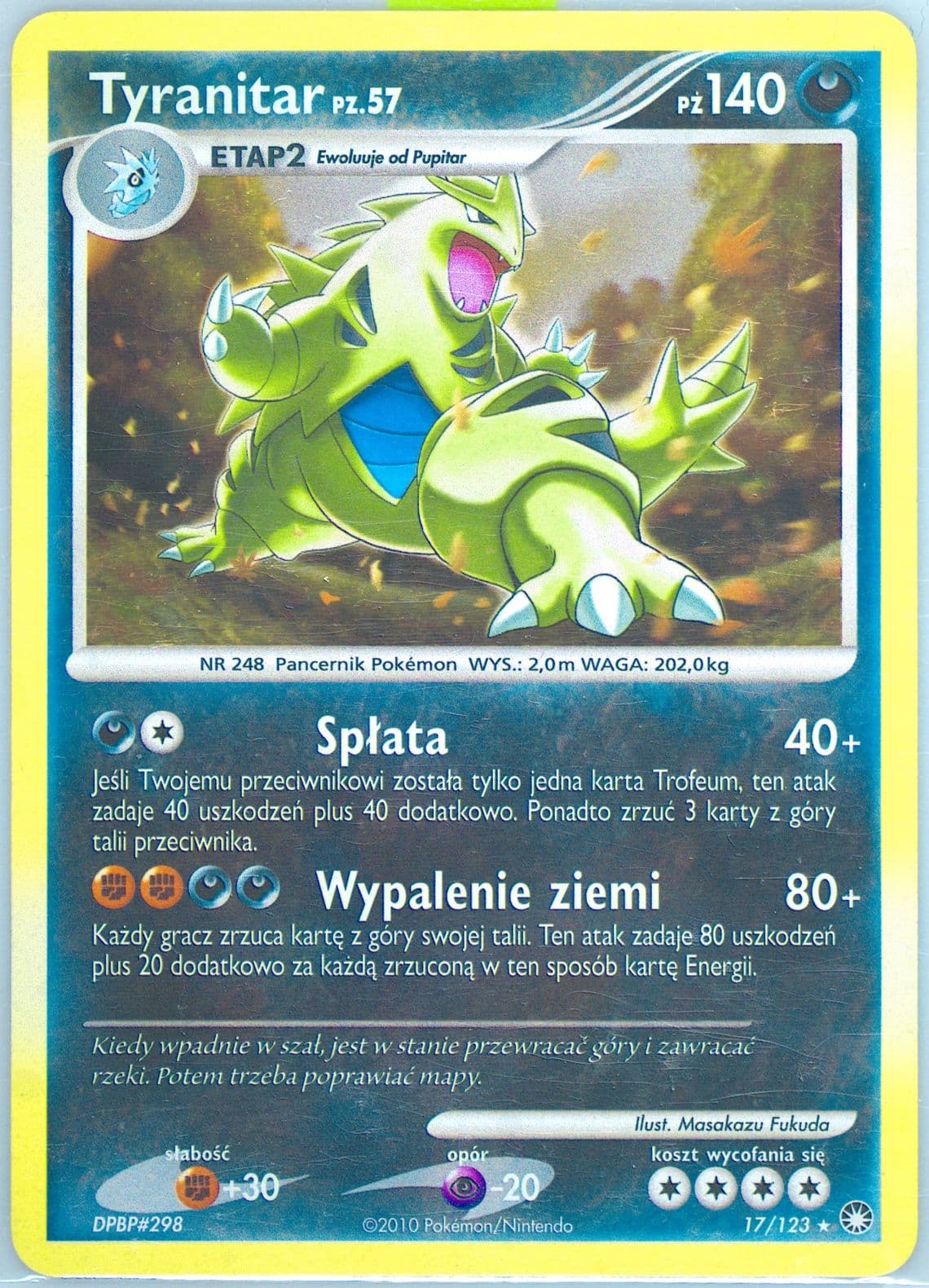 Tyranitar-Holo (17) 2012 Pokemon Polish Diamond & Pearl Mysterious Treasures