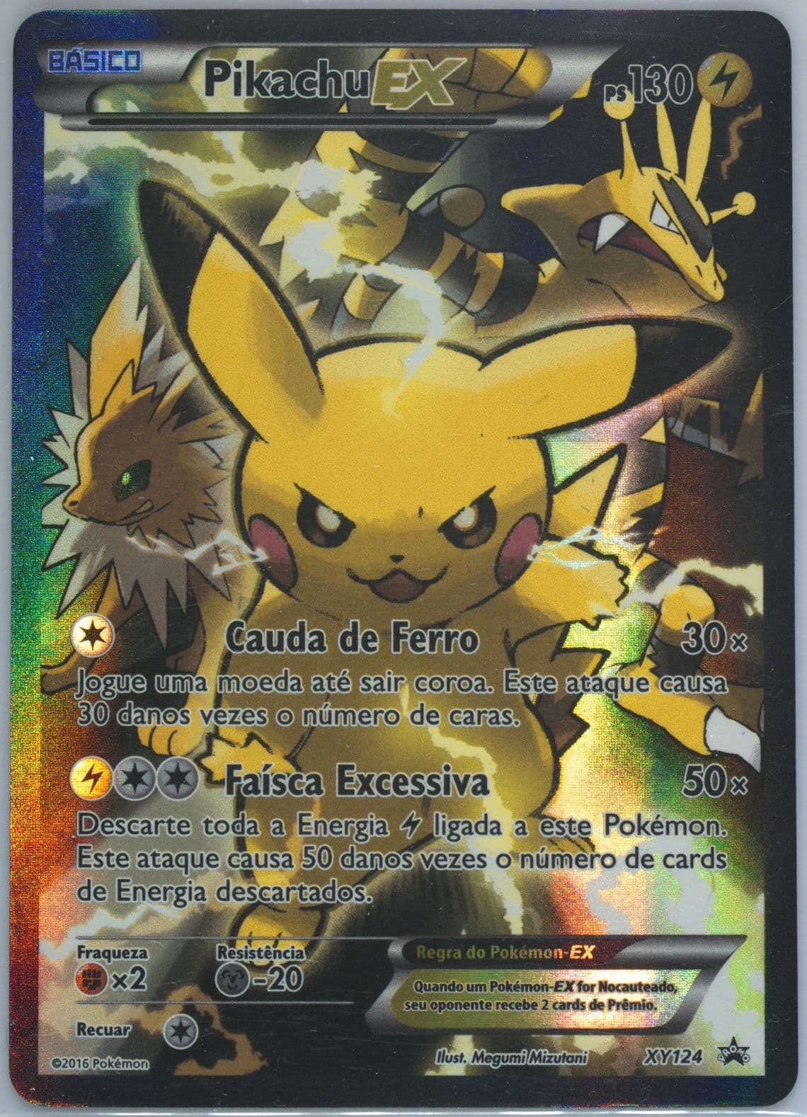 Full Art/Pikachu EX Red & Blue Collection-Portuguese (XY124) 2016 Pokemon XY Black Star Promo