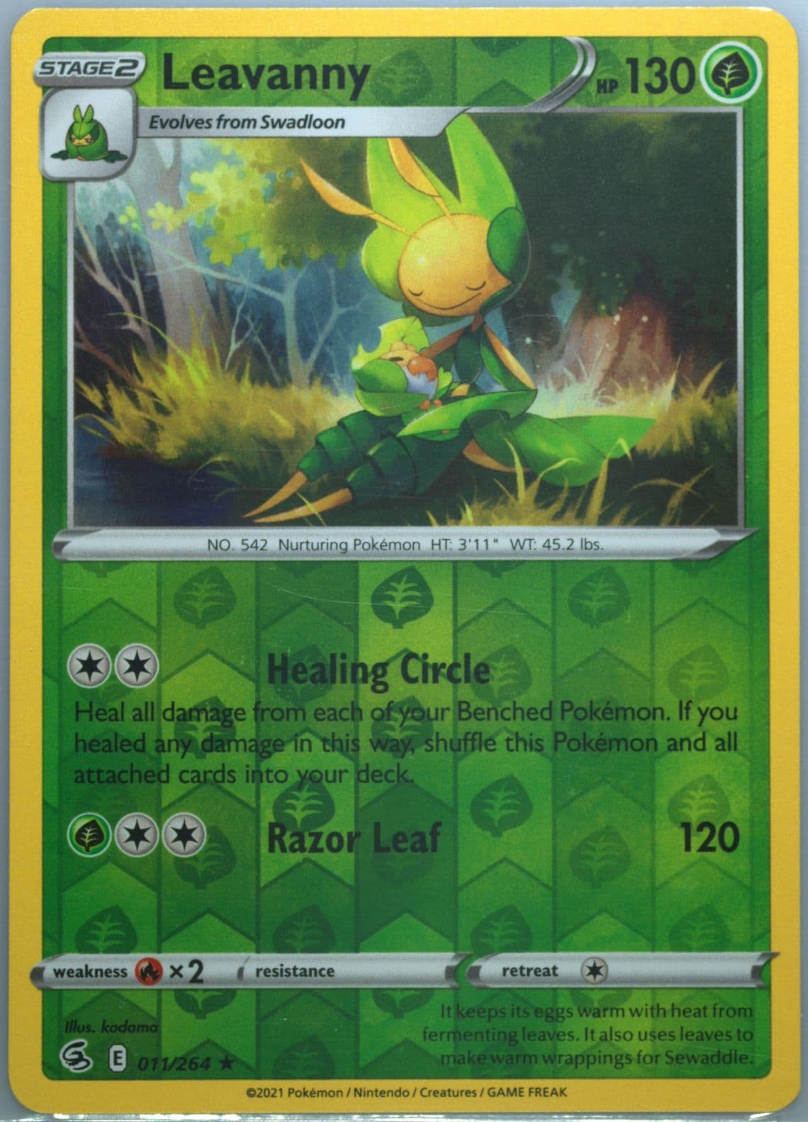 Leavanny-Reverse Foil (011) 2021 Pokemon Sword & Shield Fusion Strike