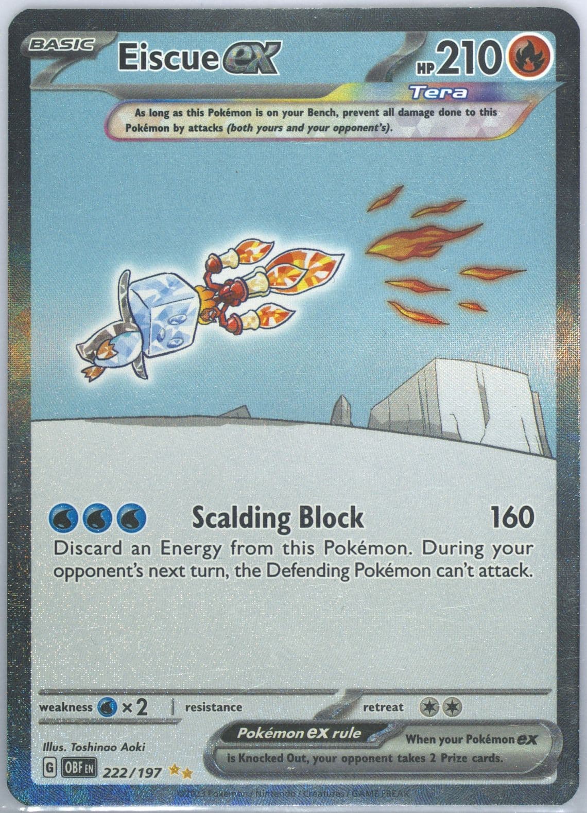 Eiscue EX Special Illustration Rare (222) 2023 Pokemon Obf EN-Obsidian Flames