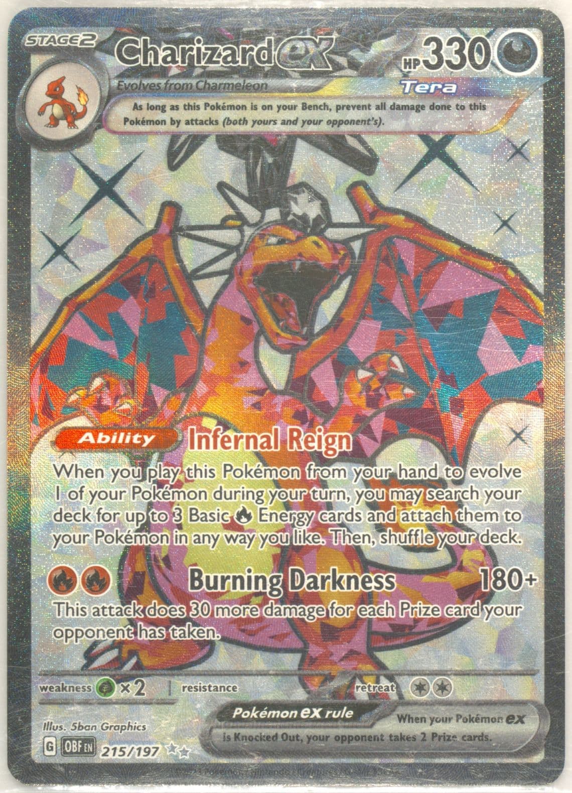 Charizard EX Ultra Rare (215) 2023 Pokemon Obf EN-Obsidian Flames