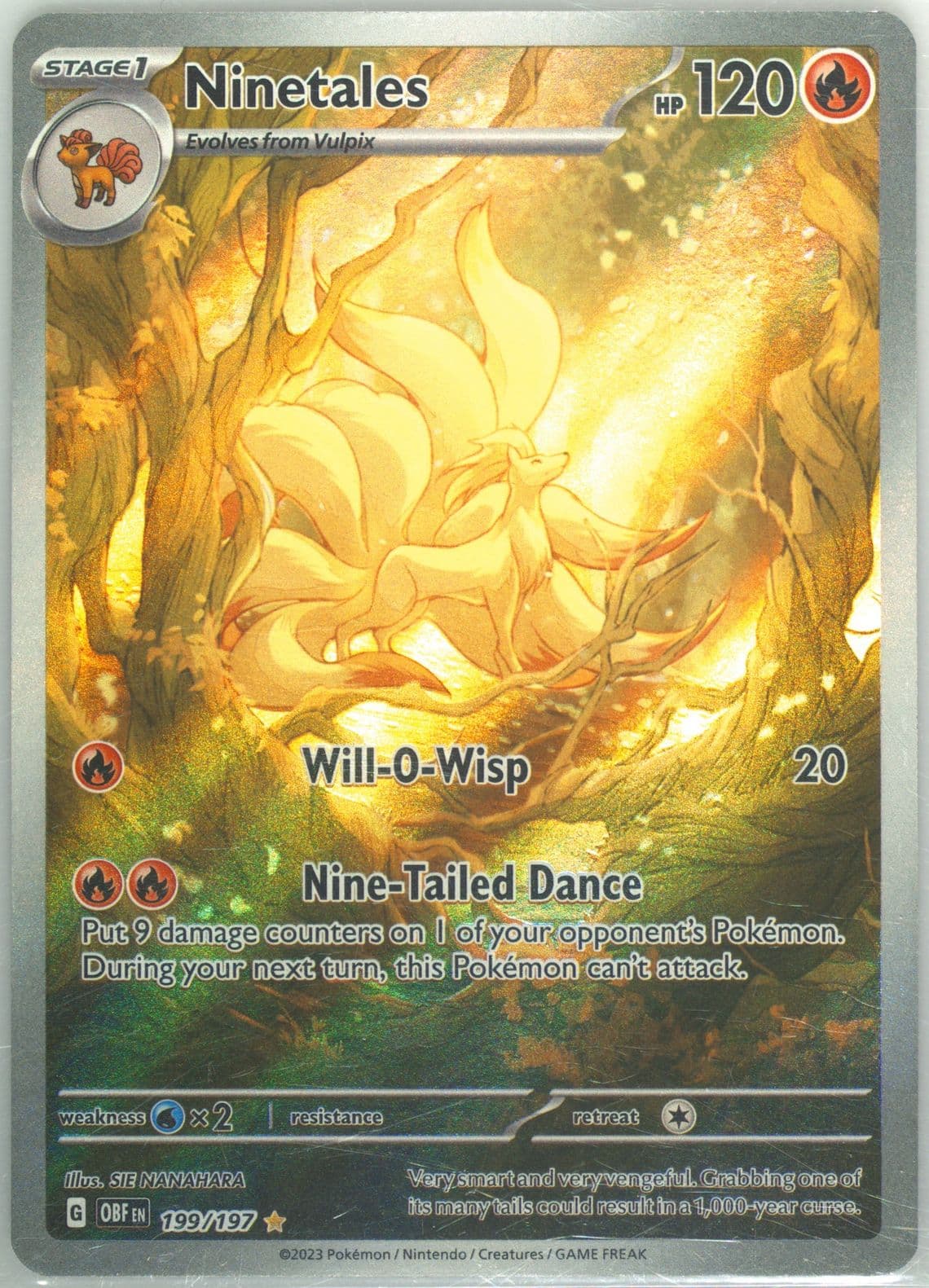 Ninetales Illustration Rare (199) 2023 Pokemon Obf EN-Obsidian Flames