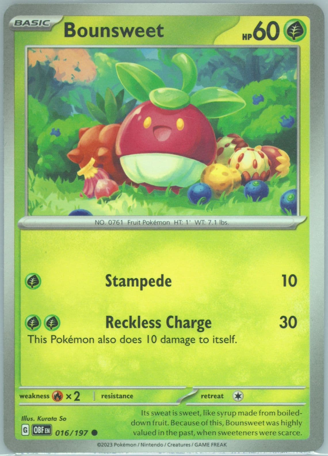 Bounsweet (016) 2023 Pokemon Obf EN-Obsidian Flames