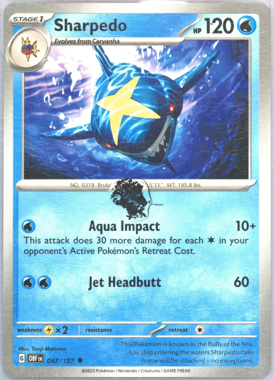 Sharpedo (047) 2023 Pokemon Obf EN-Obsidian Flames