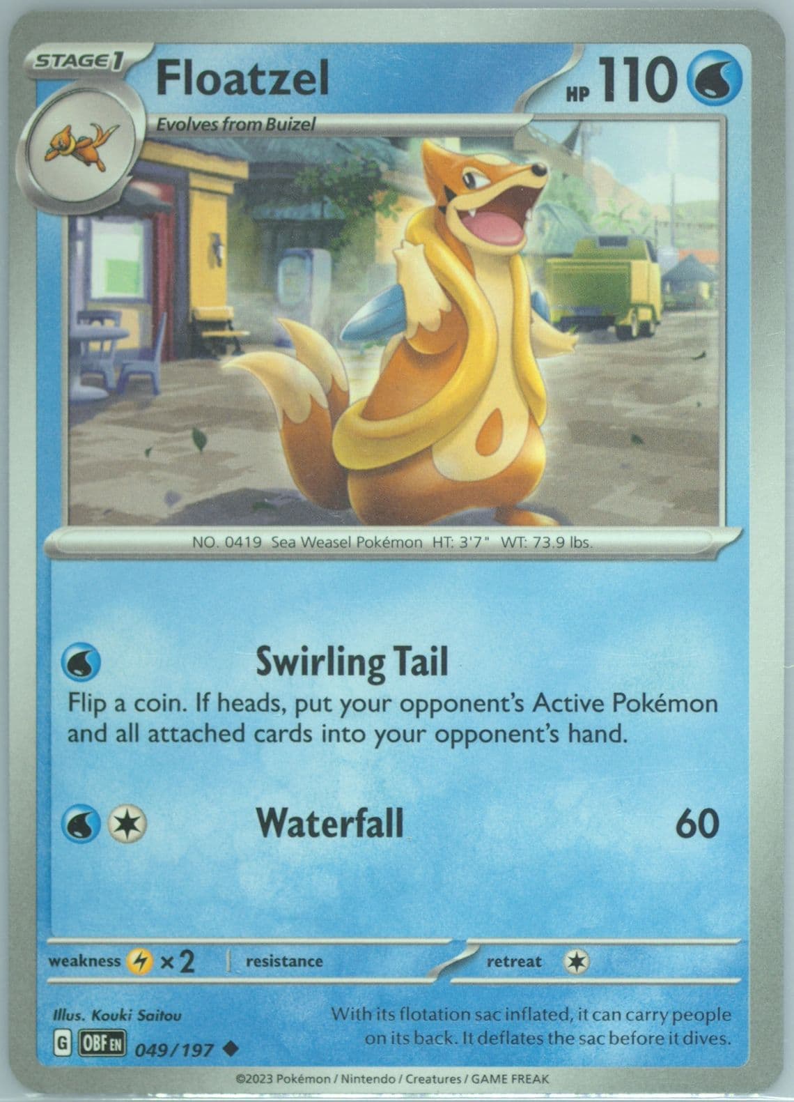 Floatzel (049) 2023 Pokemon Obf EN-Obsidian Flames