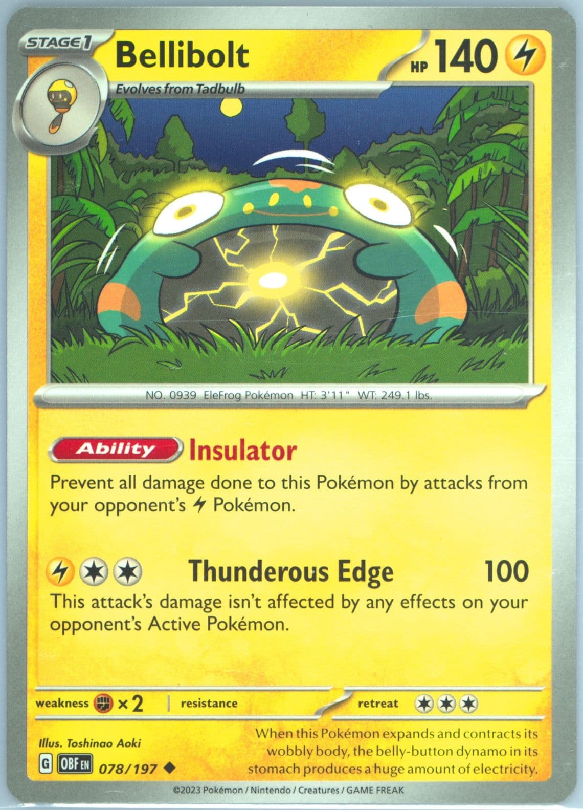 Bellibolt (078) 2023 Pokemon Obf EN-Obsidian Flames