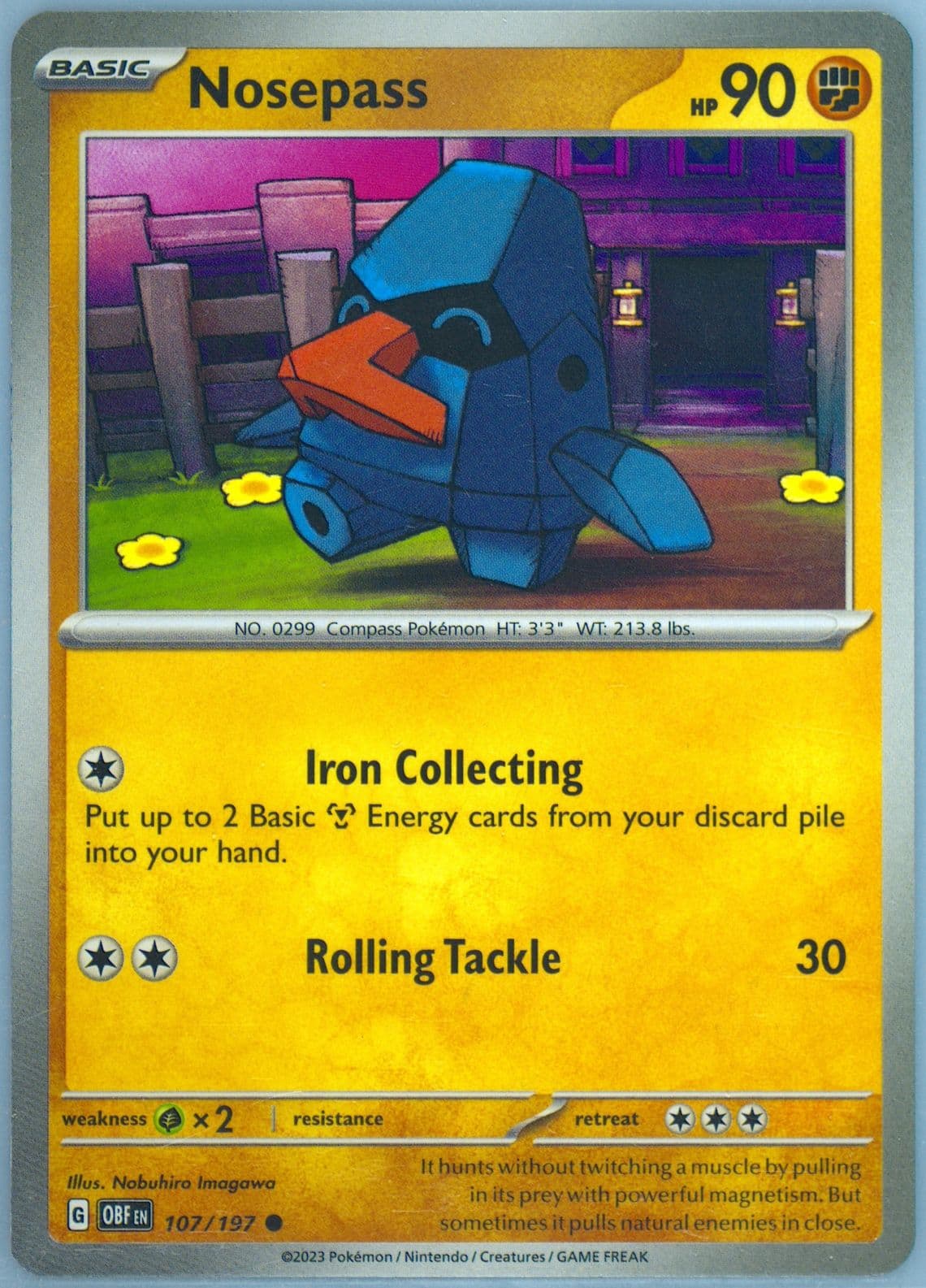 Nosepass (107) 2023 Pokemon Obf EN-Obsidian Flames