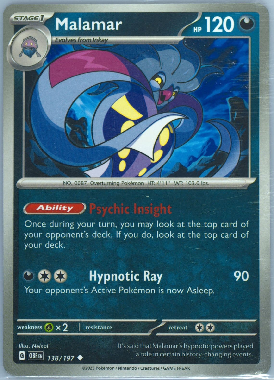 Malamar (138) 2023 Pokemon Obf EN-Obsidian Flames