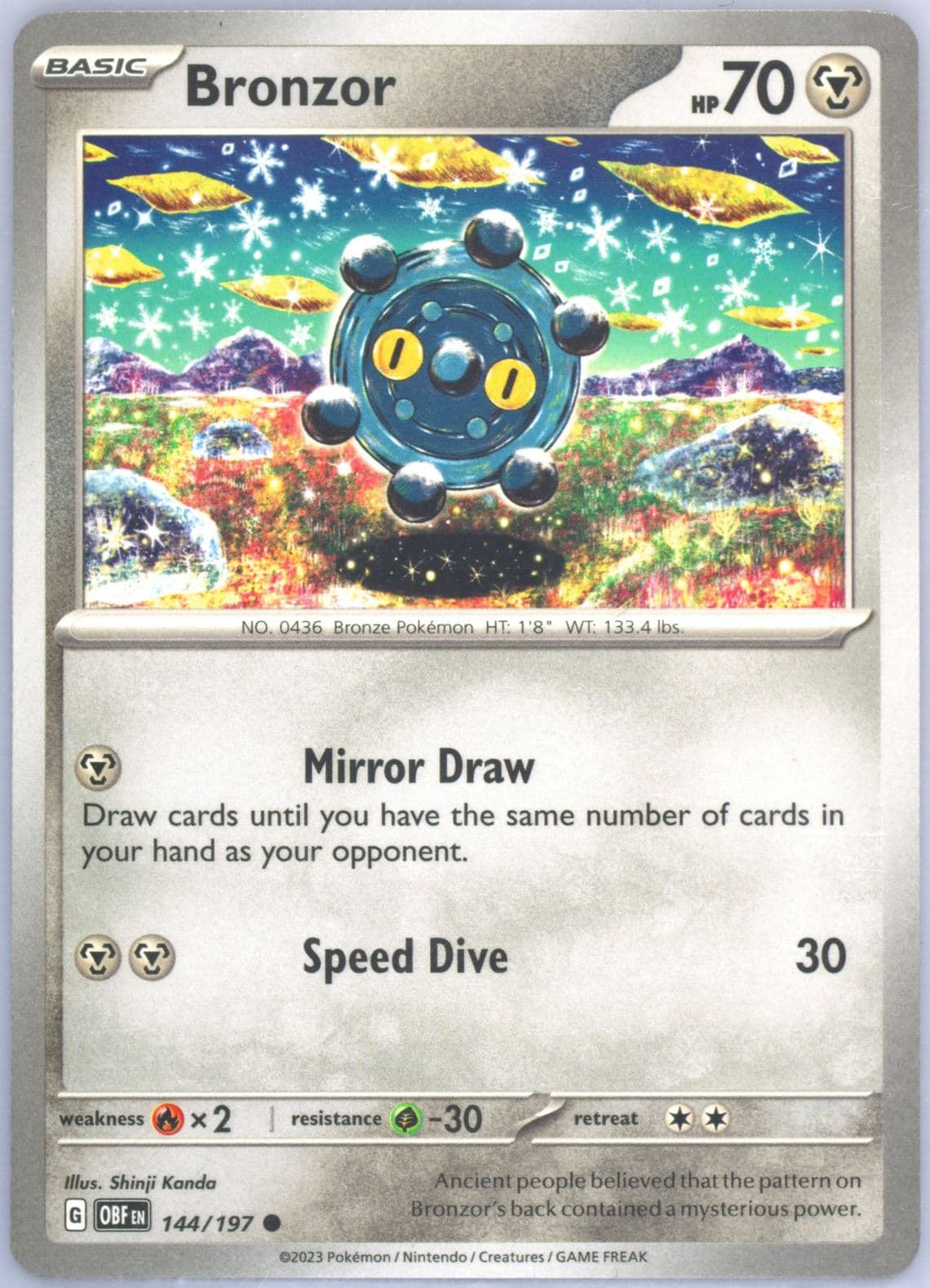 Bronzor (144) 2023 Pokemon Obf EN-Obsidian Flames