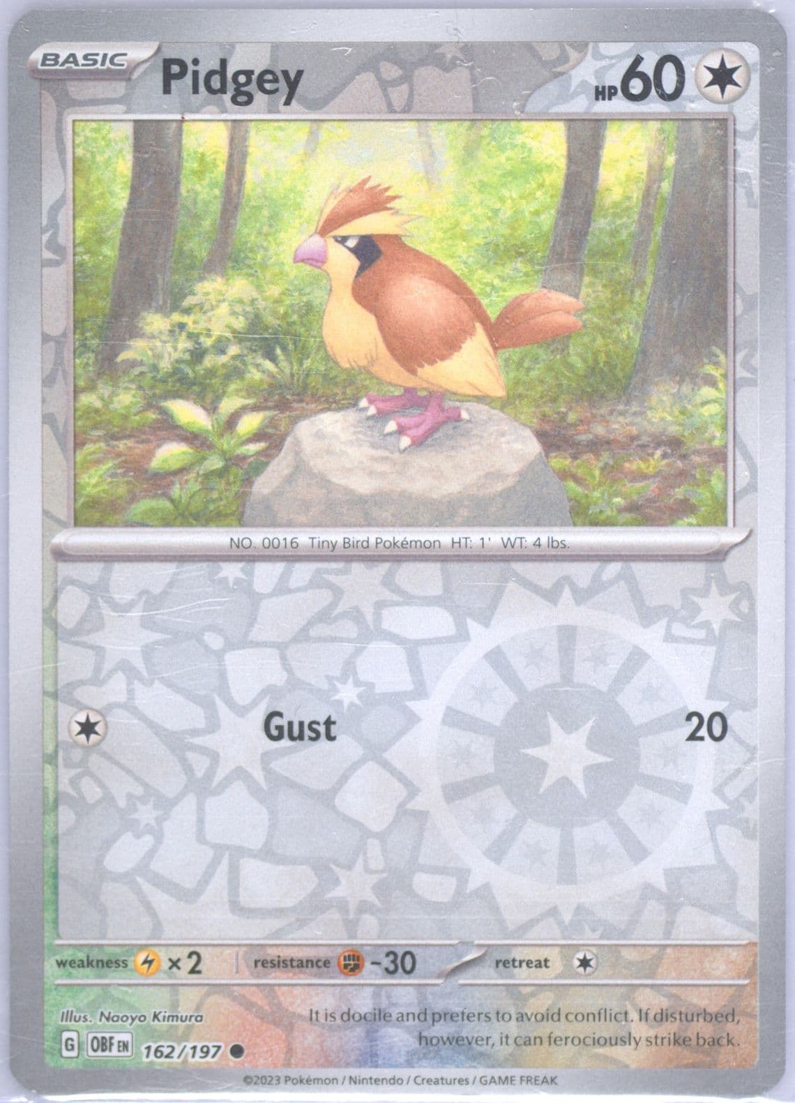 Pidgey (162) 2023 Pokemon Obf EN-Obsidian Flames