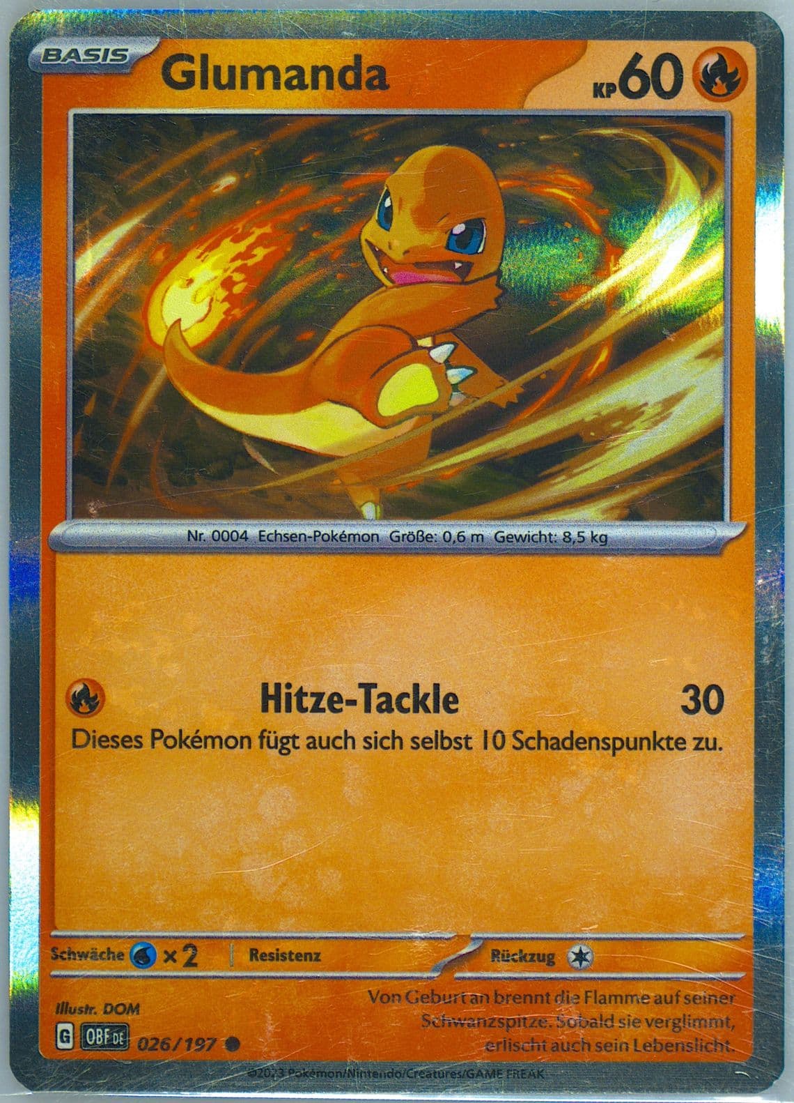 Charmander (026) 2023 Pokemon German Obf de-Obsidian Flames