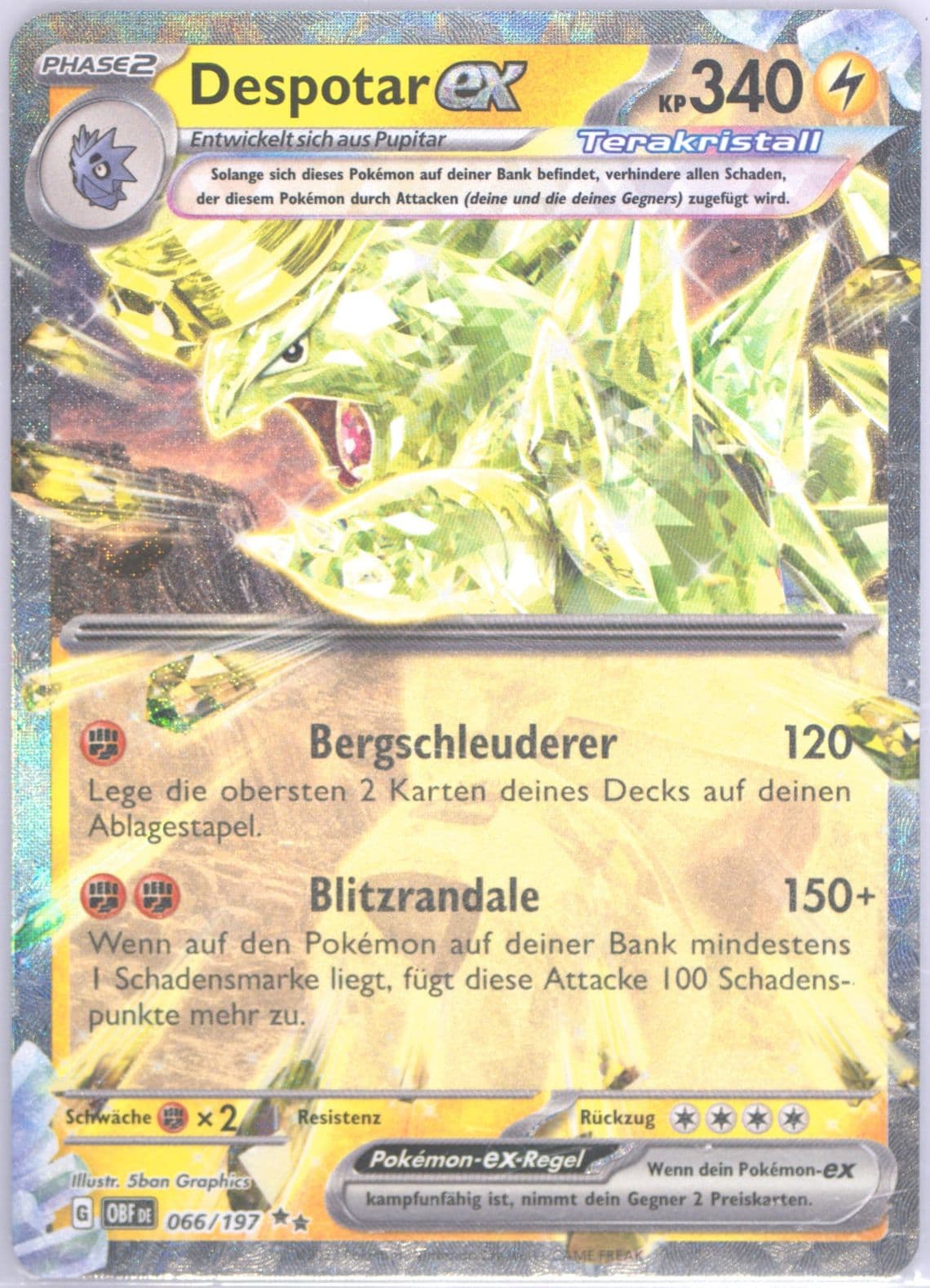 Tyranitar EX (066) 2023 Pokemon German Obf de-Obsidian Flames