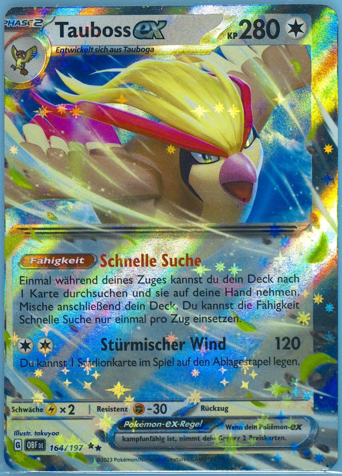Pidgeot EX (164) 2023 Pokemon German Obf de-Obsidian Flames