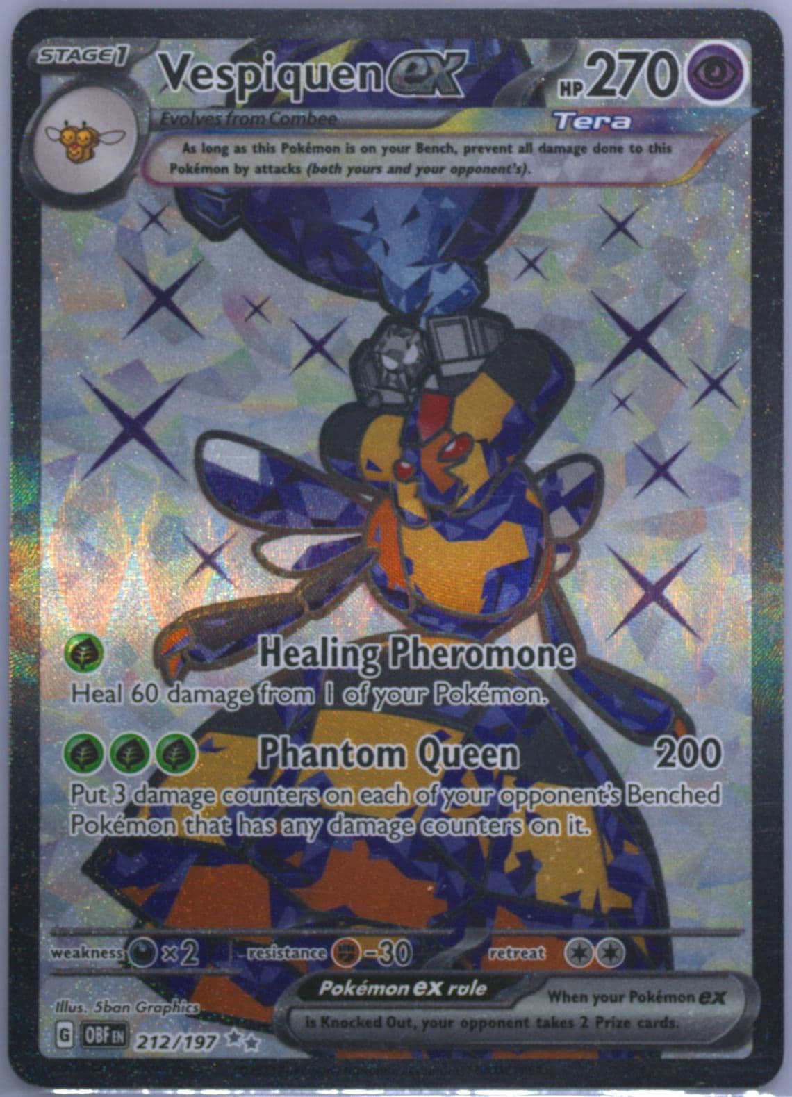 Vespiquen EX Ultra Rare (212) 2023 Pokemon German Obf de-Obsidian Flames