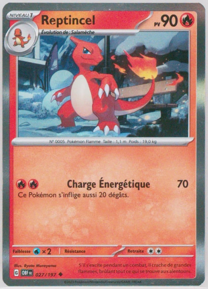 Charmeleon (027) 2023 Pokemon French Obf FR-Obsidian Flames