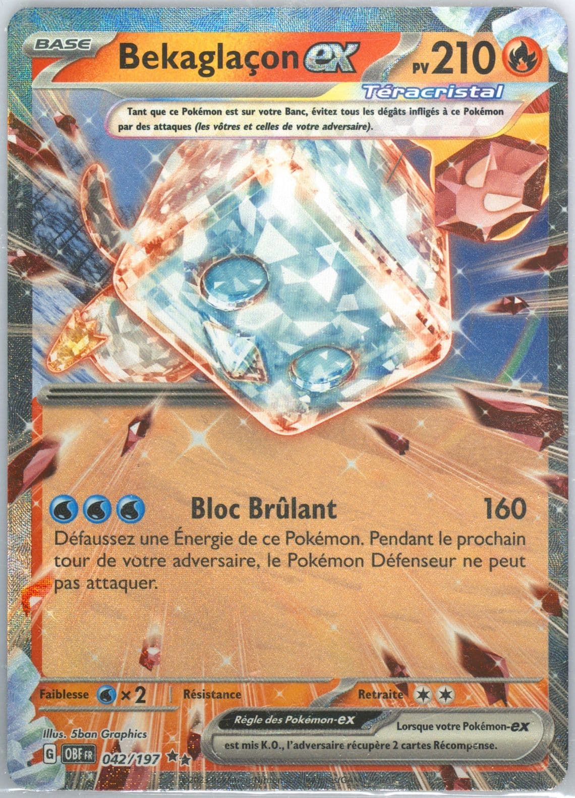Eiscue EX (042) 2023 Pokemon French Obf FR-Obsidian Flames