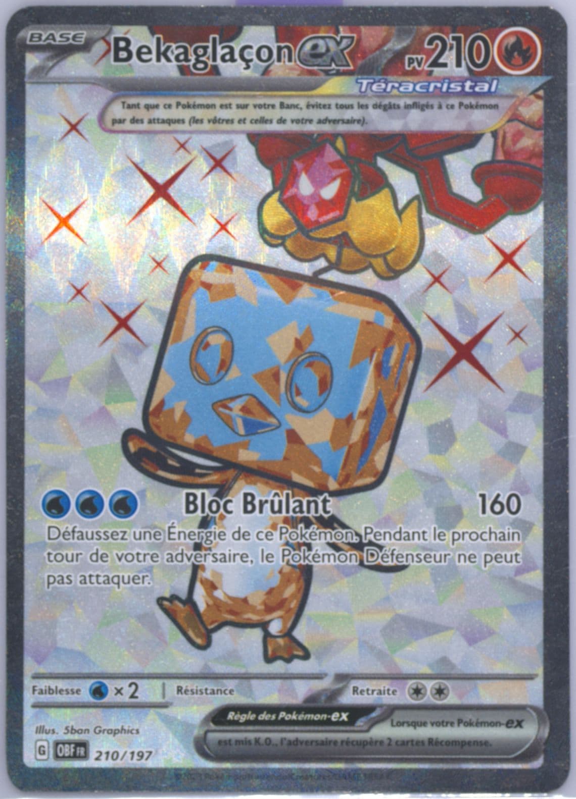 Eiscue EX Ultra Rare (210) 2023 Pokemon French Obf FR-Obsidian Flames