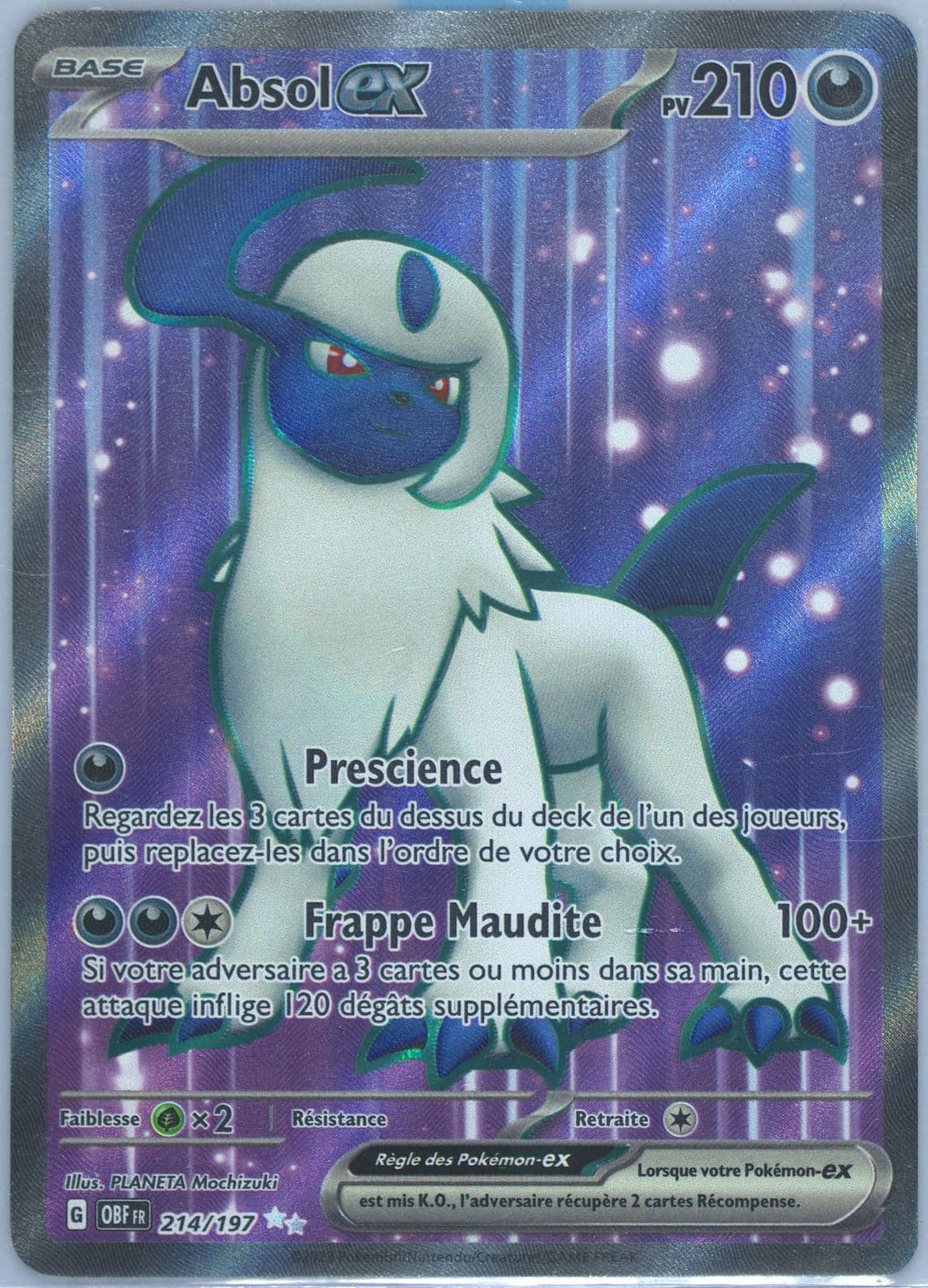 Absol EX Ultra Rare (214) 2023 Pokemon French Obf FR-Obsidian Flames