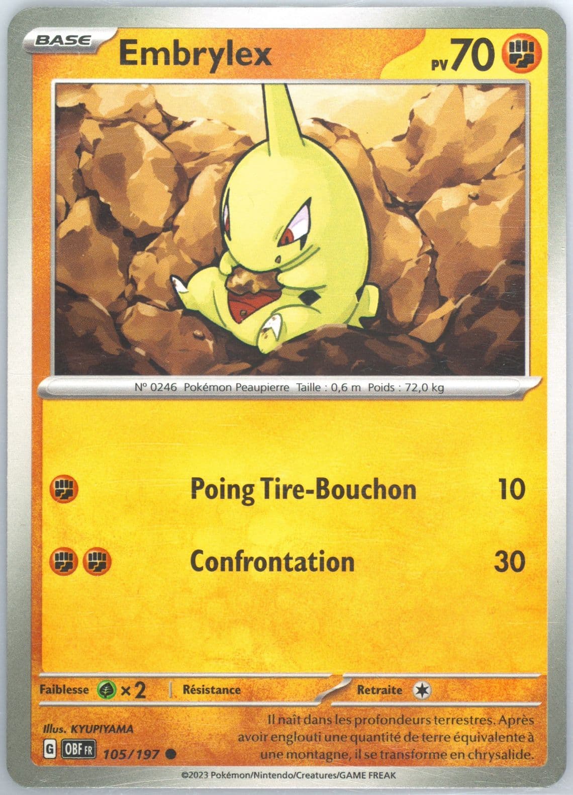 Larvitar (105) 2023 Pokemon French Obf FR-Obsidian Flames