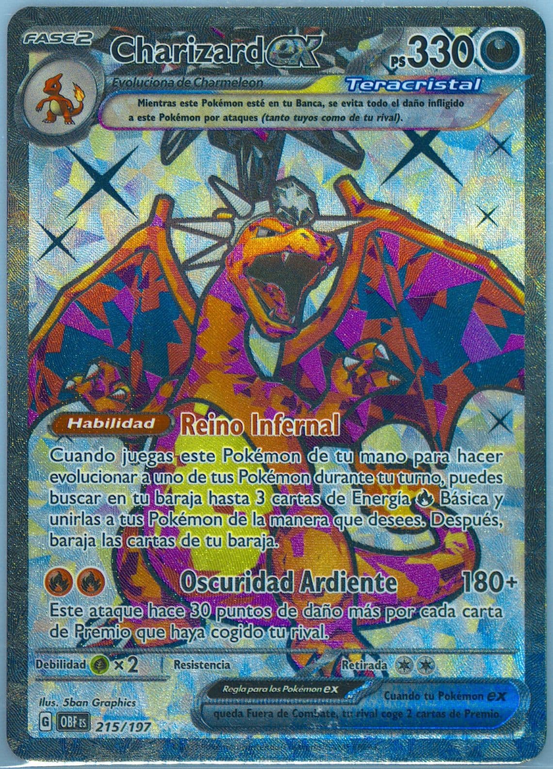 Charizard EX Ultra Rare (215) 2023 Pokemon Spanish Obf ES-Obsidian Flames