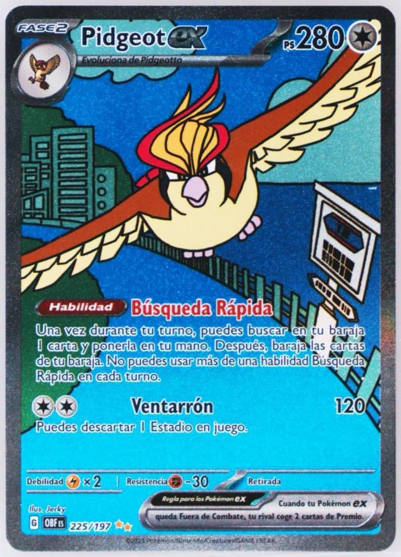 Pidgeot EX Special Illustration Rare (225) 2023 Pokemon Spanish Obf ES-Obsidian Flames