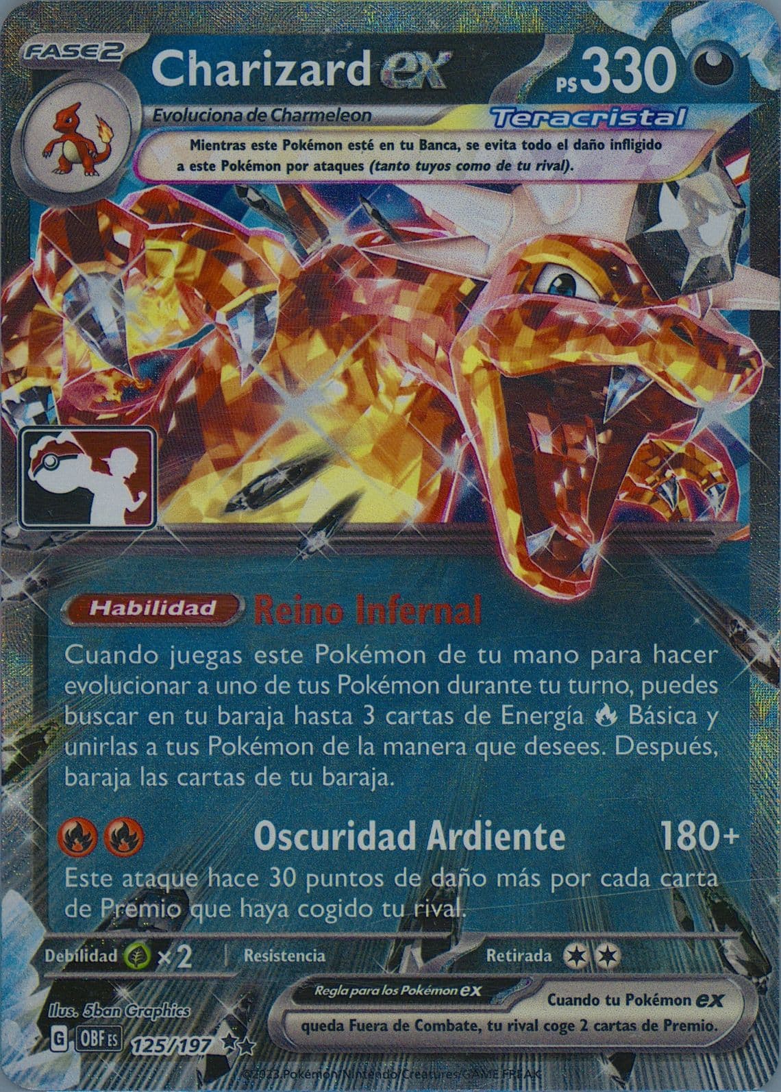 Charizard EX (125) 2023 Pokemon Spanish Obf ES-Obsidian Flames