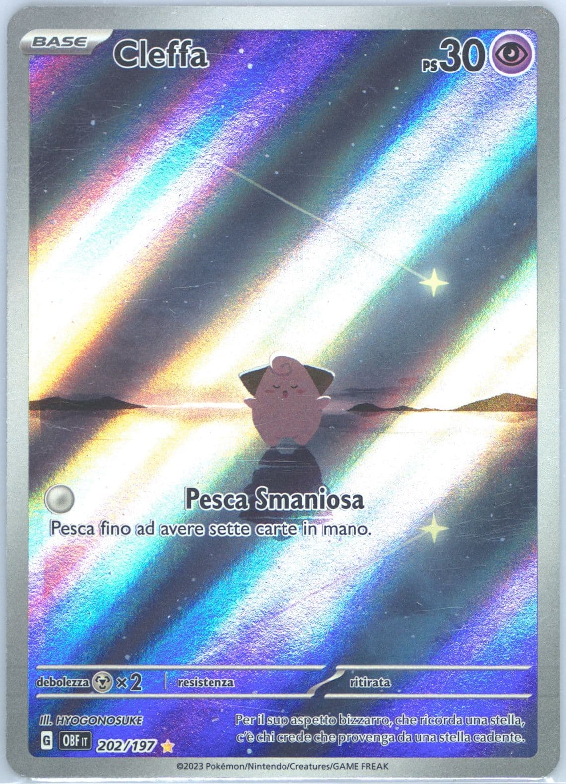 Cleffa Illustration Rare (202) 2023 Pokemon Italian Obf It-Obsidian Flames