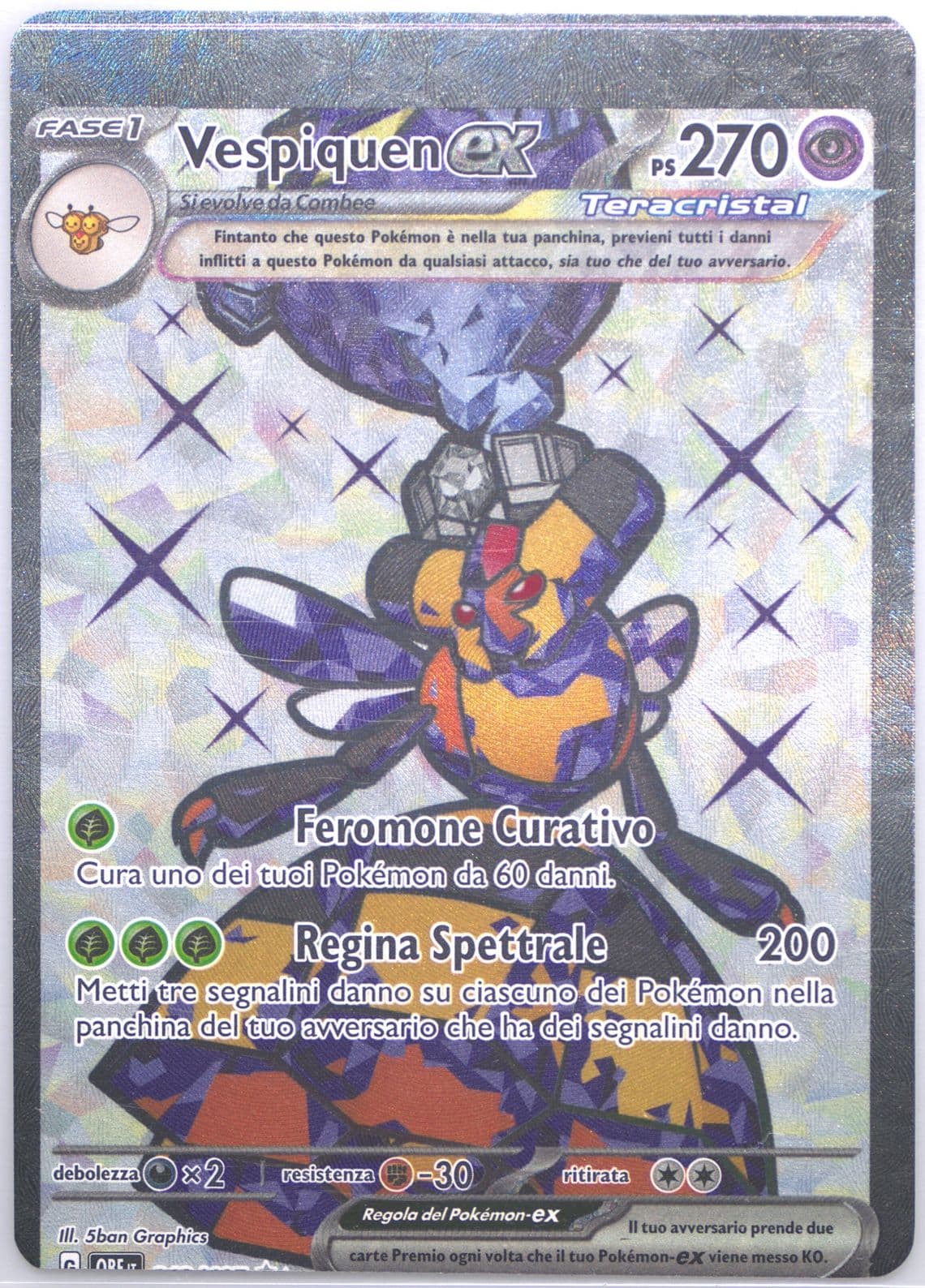 Vespiquen EX Ultra Rare (212) 2023 Pokemon Italian Obf It-Obsidian Flames