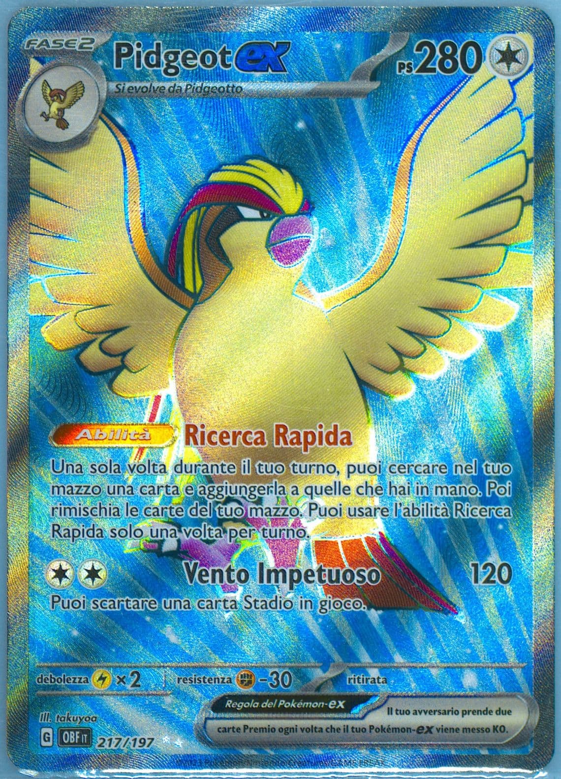 Pidgeot EX Ultra Rare (217) 2023 Pokemon Italian Obf It-Obsidian Flames