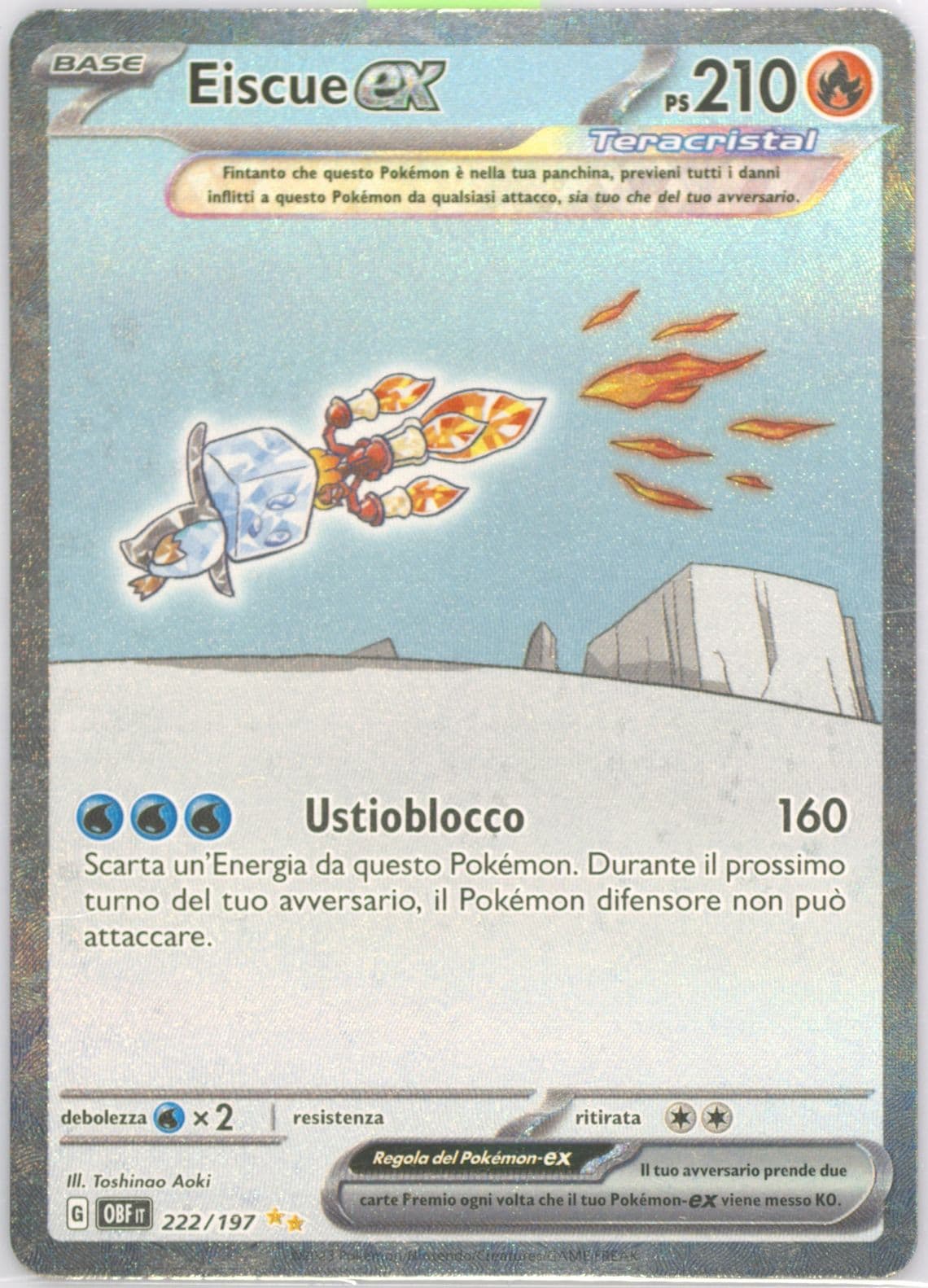 Eiscue EX Special Illustration Rare (222) 2023 Pokemon Italian Obf It-Obsidian Flames