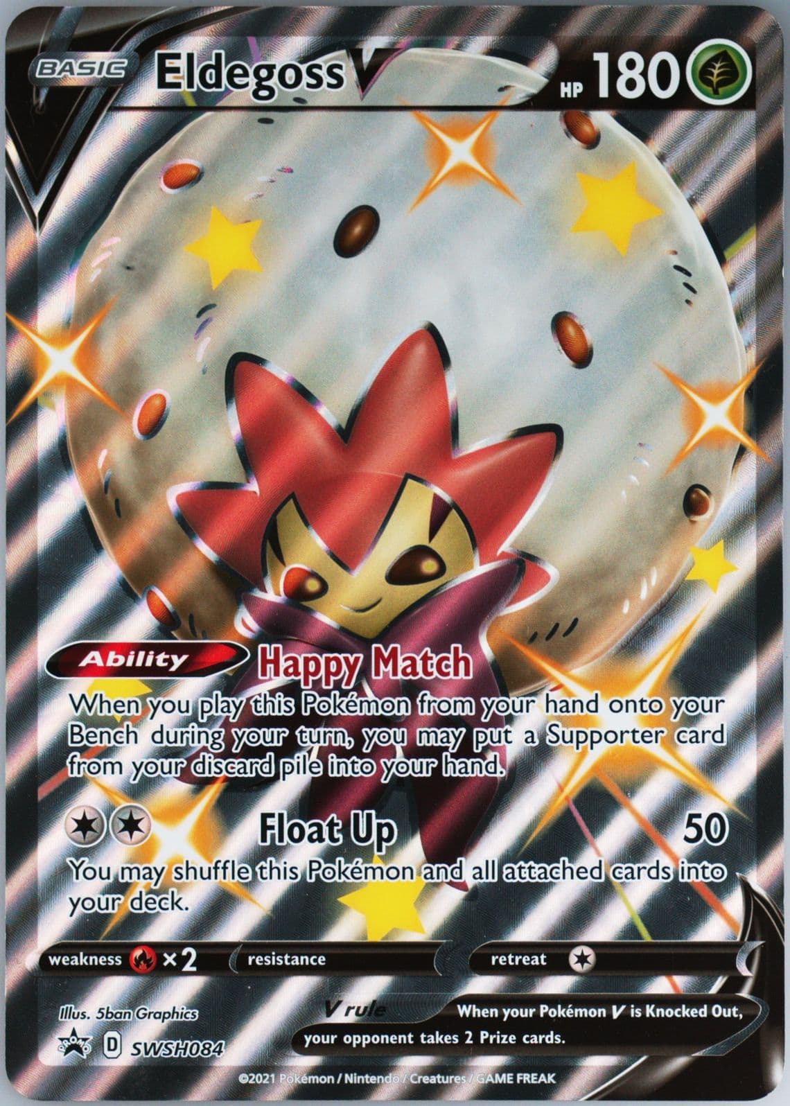 Eldegoss V Shining Fates Tins-Jumbo (084) 2021 Pokemon Swsh Black Star Promo