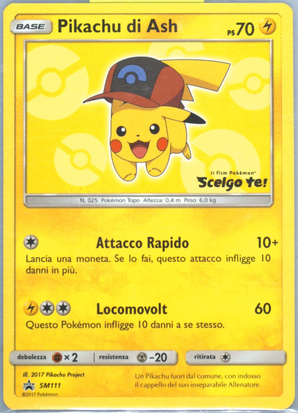 Pikachu DI Ash I Choose You!-Italian (SM111) 2017 Pokemon SM Black Star Promo