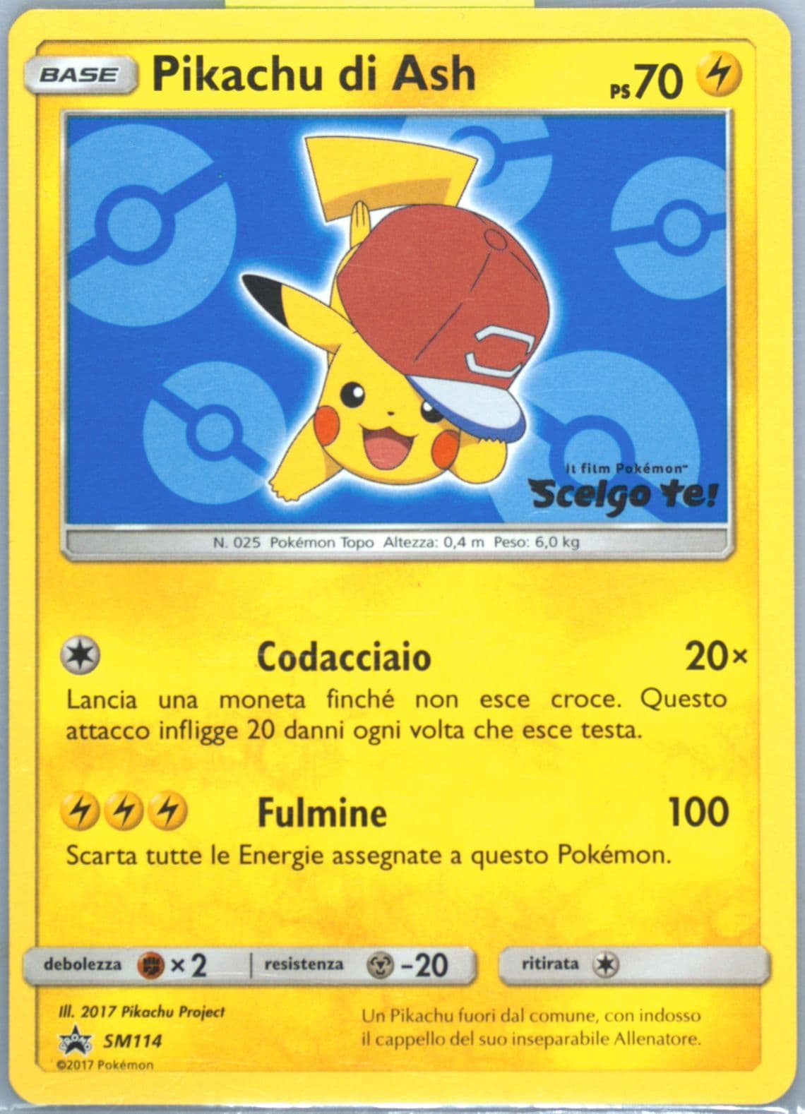 Pikachu DI Ash I Choose You!-Italian (SM114) 2017 Pokemon SM Black Star Promo