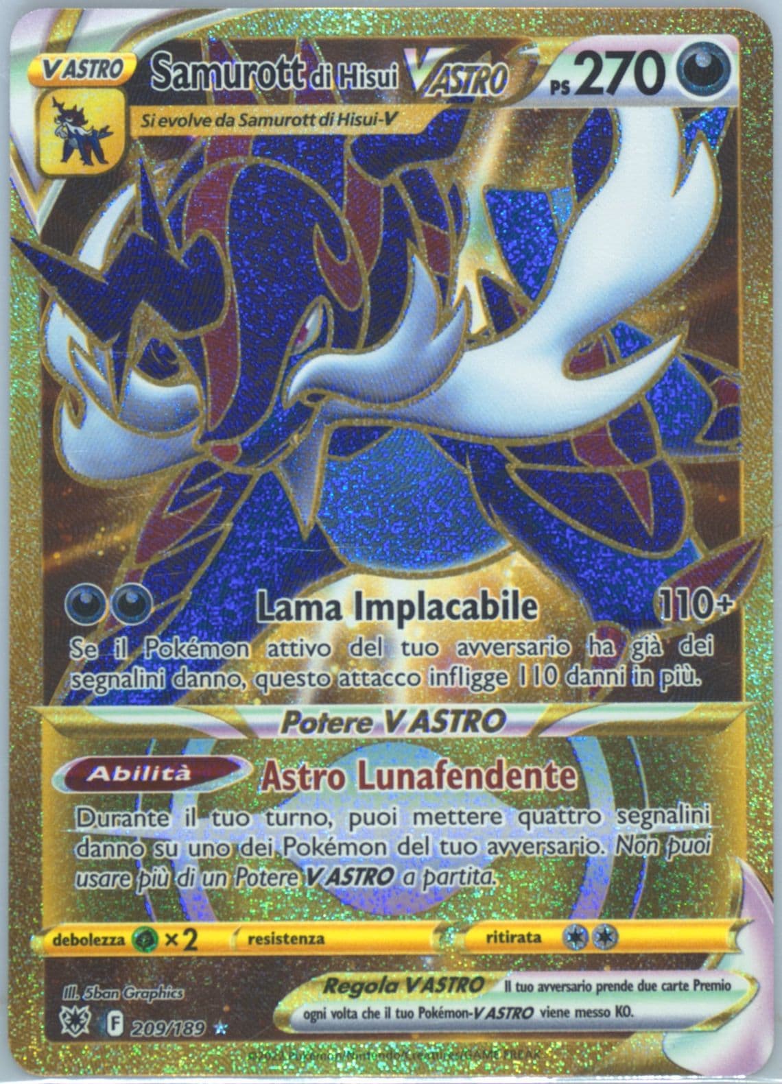 Full Art/Samurott DI Hisui Vastro Italian-Secret (209) 2022 Pokemon Sword & Shield Astral Radiance