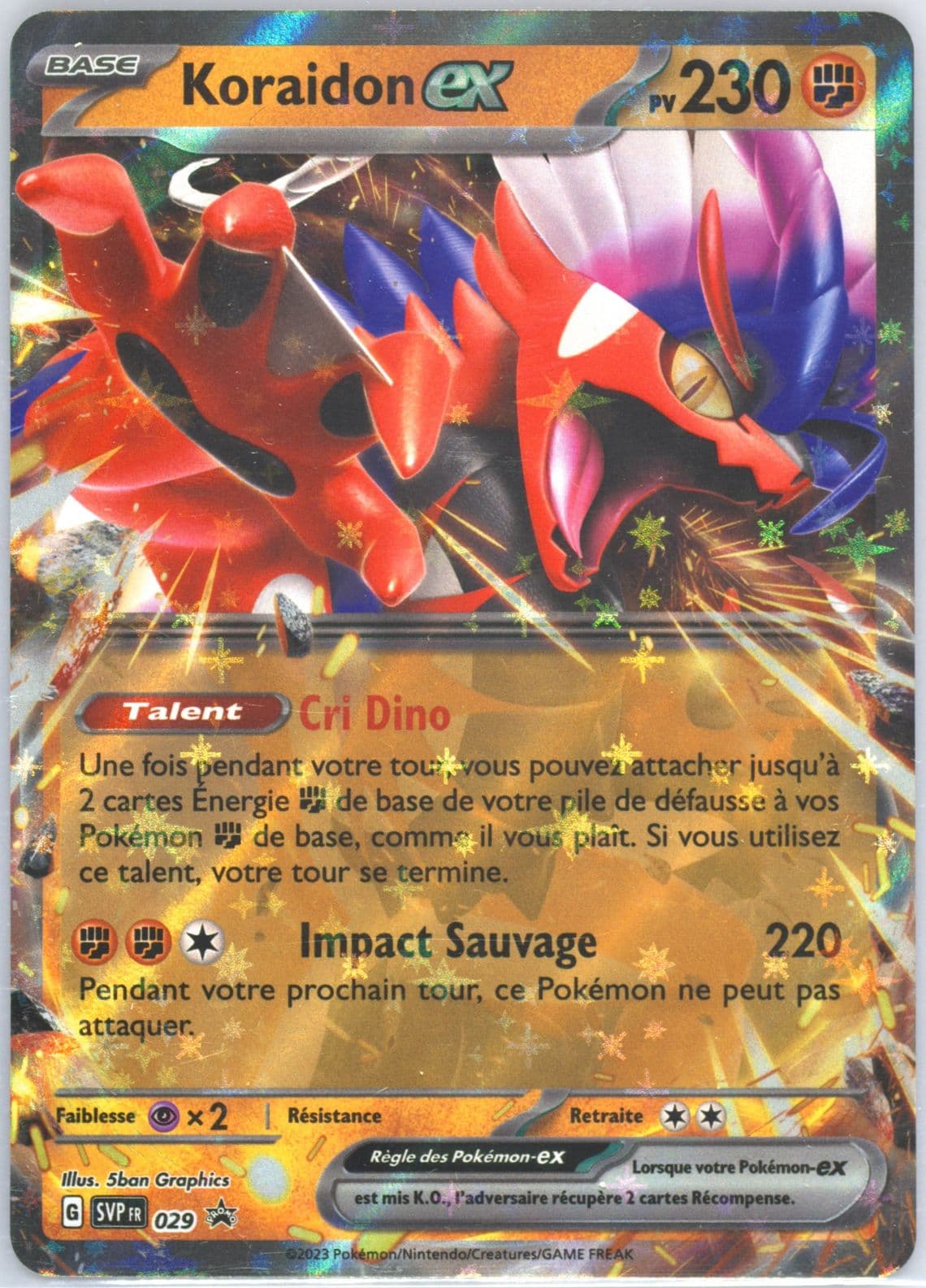 Koraidon EX Paldea Legends Tin-French (029) 2023 Pokemon French Svp FR-SV Black Star Promo