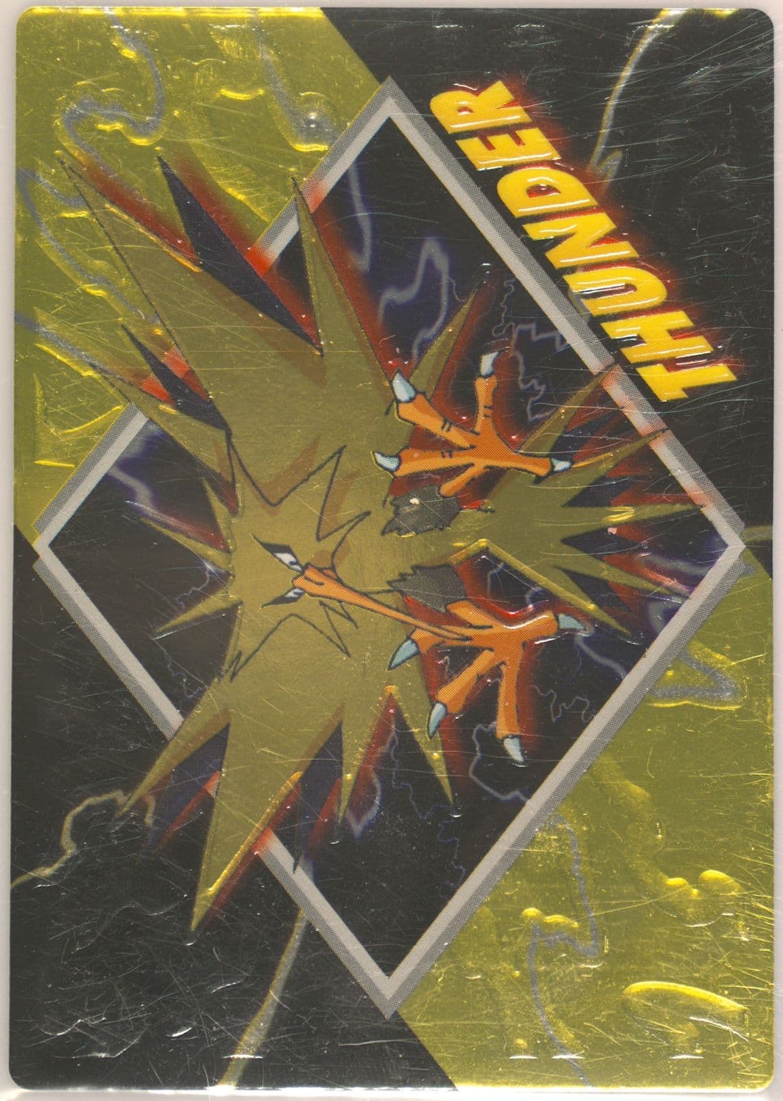 Zapdos Embossed () 1999 Pokemon Japanese Meiji Promo