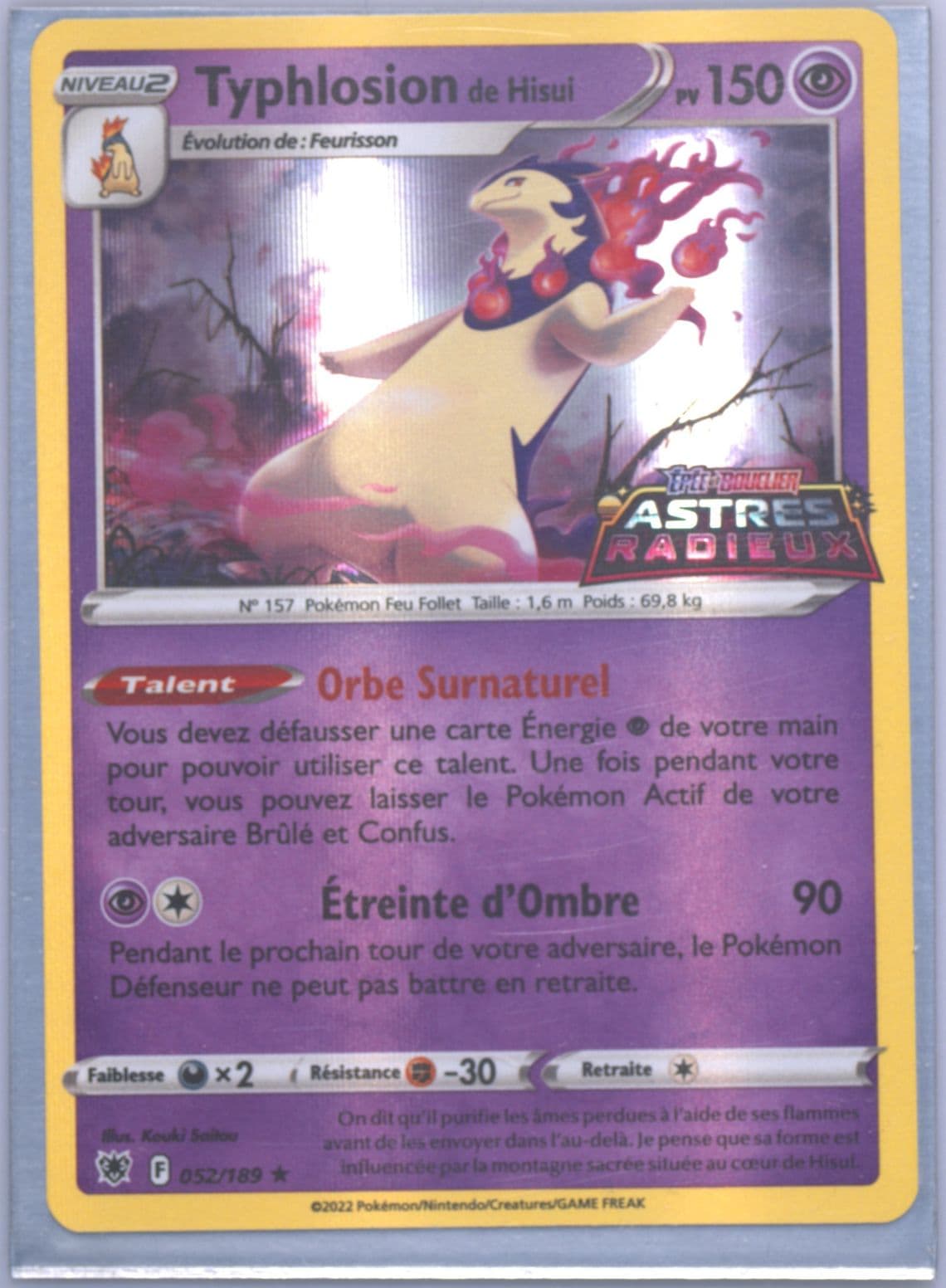 Hisuian Typhlosion-Holo French-Prerelease (052) 2022 Pokemon Sword & Shield Astral Radiance
